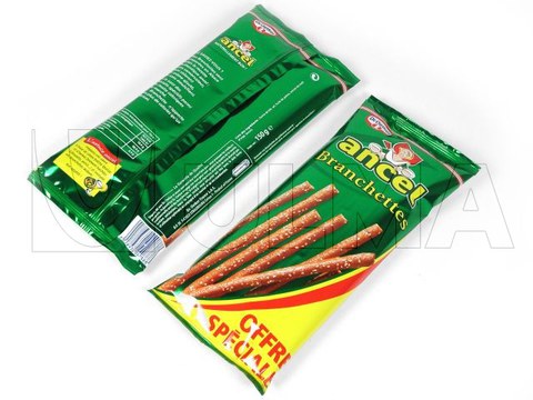 Bread sticks packaging in flow pack wrapper