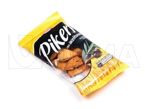 Packaging of bread snack with different flavor in pillow pack and BOPP film.