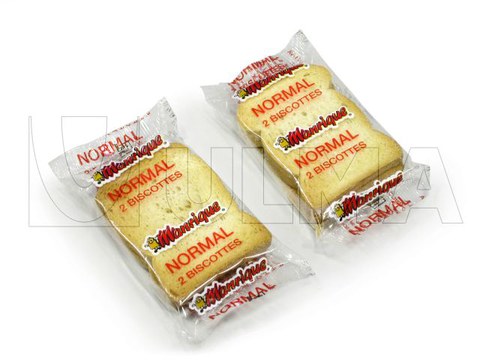 Toasted biscuits packaging in flow pack wrapper (HFFS)