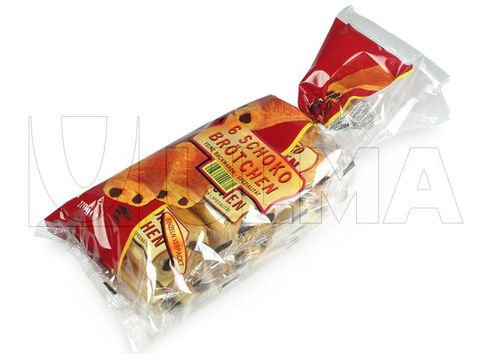 Chocolate breads packaging in flow pack wrapper (hffs)