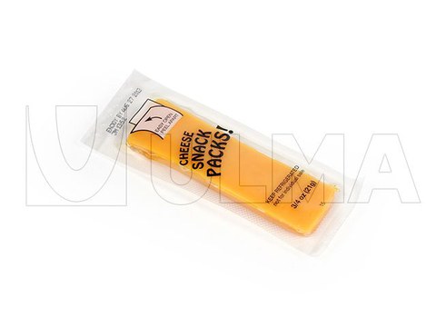 Cheese snacks packaging in thermoforming in flexible film