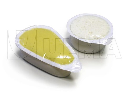 Fresh cheese packaging in thermoforming in vacuum pack with flexible film