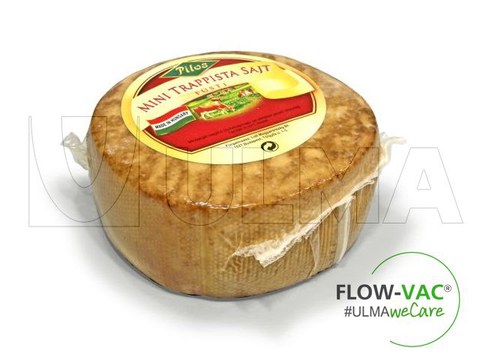 Cheese packaging in flow pack wrapper (HFFS) in vacuum bag with FLOW VAC system
