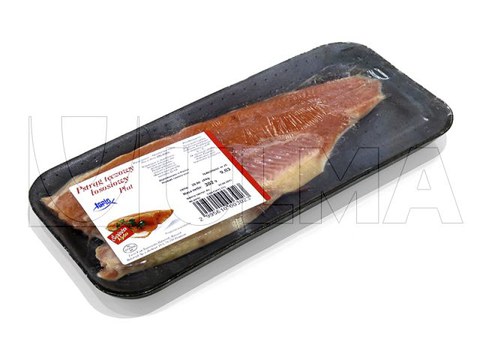Fresh fish packaging in flow pack (hffs) with shrink barrier film