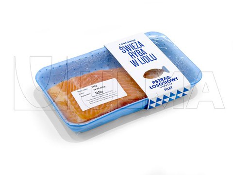 Fresh salmon packaging in flow pack (hffs) with shrink barrier film BDF®