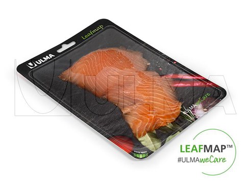 Sliced salmon packaging in LeafMap(TM) traysealing sustainable solution