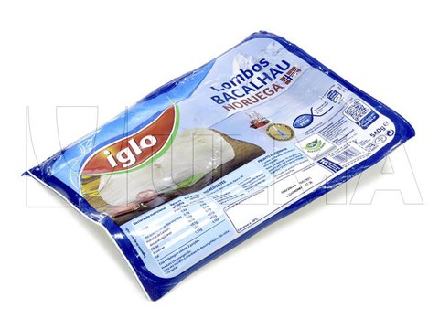 Frozen cod portions packaging in flow pack (hffs)