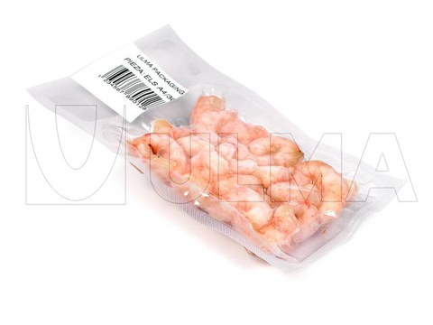Prawns packaging in thermoforming in flexible film