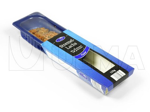 Cooked salmon packaging in thermoforming
