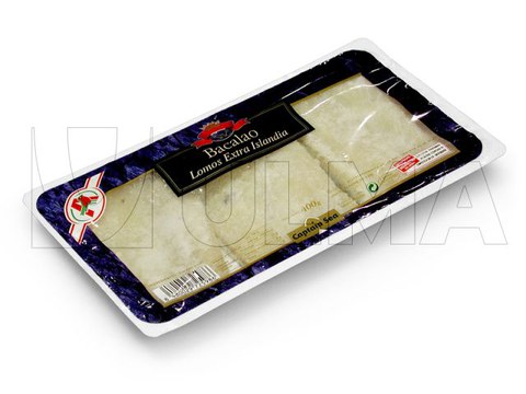 Fish packaging in thermoforming with rigid film