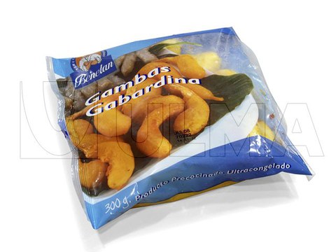 Fried prawns in batter packaging in vertical machine (vffs)