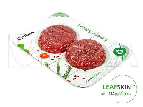 Hamburger packaging in LeafSkin(TM) traysealing sustainable solution