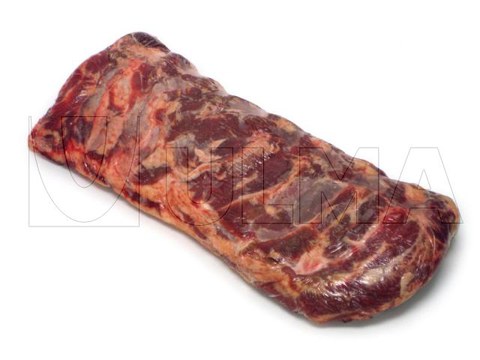 Block of fresh or frozen meat packaging in Polyolefine film.