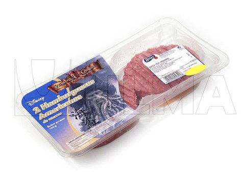 Burger packing in traysealing