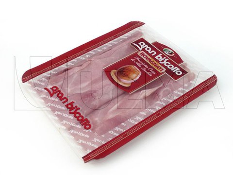 Sliced ham packaging in traysealing with modified atmosphere (MAP)