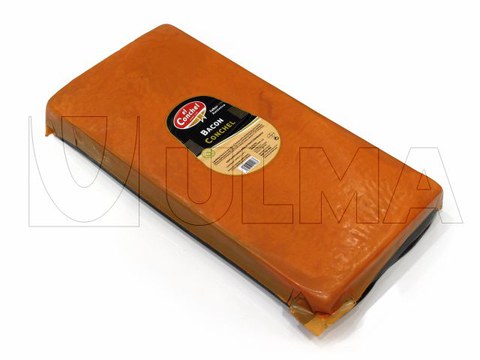 Bacon packaging in thermoforming in vacuum pack with flexible film