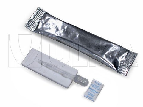 Pregnancy test kit packaging in flow pack wrapper (HFFS)