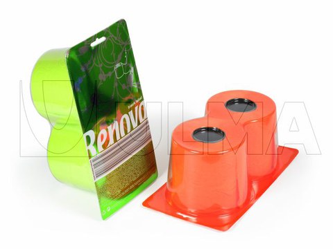 Packaging of toilet paper rolls in blister thermoforming