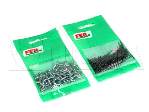 Different pieces of plumbing packaging in vertical machine (VFFS)