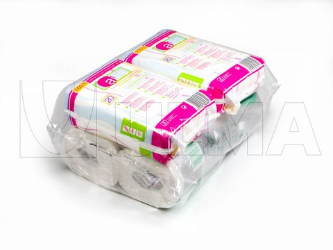 Personal care product batch packaging in flow pack wrapper (HFFS)