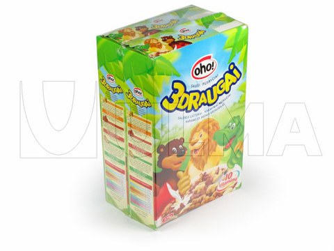 Packaging group of cereal boxes in polyolefin shrink film