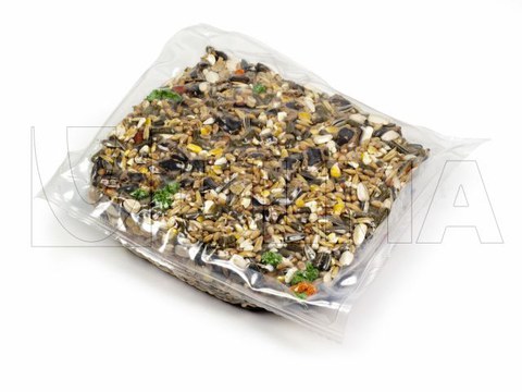 Birdseed vacuum packaging in thermoforming in flexible film