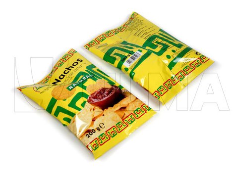 Tex-Mex corn chips packaging in VFFS machine in BOPP film.