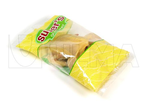 Whole chicken packaging in flow pack (hffs) with BOPP film