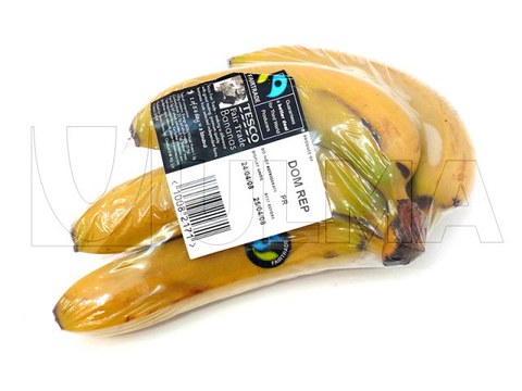 Trayless bananas packaging in flow pack wrapper (hffs) with shrink film
