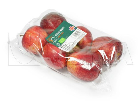 Trayless packing of groups of apples in flow pack (hffs)