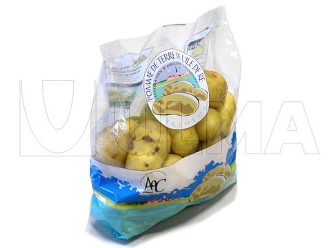 Potatoes packaging in vertical machine (VFFS) in steady flat bottom pillow pack