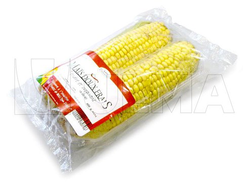 Sweetcorn cob packaging in flow pack wrapper (HFFS)