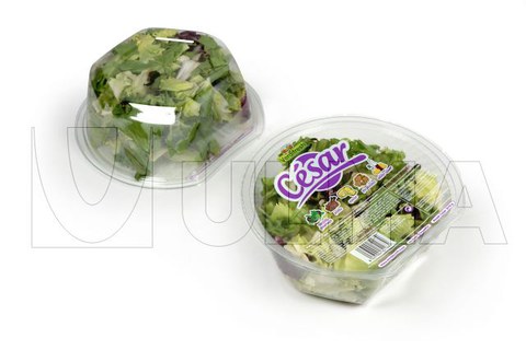 Packing in TRAY SEALING of ready-to-it fresh salad in modified atmosphere and in rigid trays