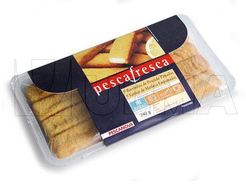 Breading hake fingers packaging in traysealing with modified atmosphere (MAP)
