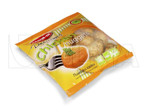 Chicken nuggets packaging in vertical machine (vffs)