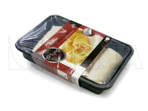 Ham and cheese rolls packaging in traysealing with modified atmosphere (MAP)