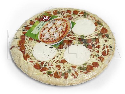 Fresh pizza packaging in flow pack (hffs) with shrink film