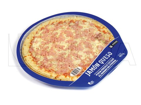 Pizza packaging in thermoforming with modified atmosphere (MAP) and rigid film