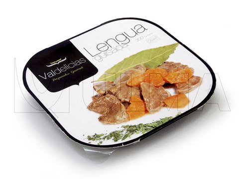 Cooked tongue in sauce packaging in traysealing with modified atmosphere (MAP)